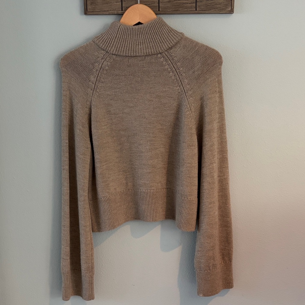 Quince Australian Merino wool mock neck Boxy Sweater in Malted Toffee size S - Picture 7 of 7